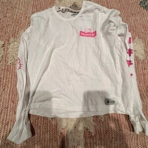 Hurley White and Pink Hello Kitty Graphic Tee